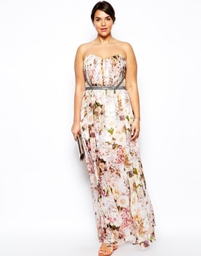 Asos – Little Mistress Maxi robe à fleurs avec taille ornementée – 109,86€